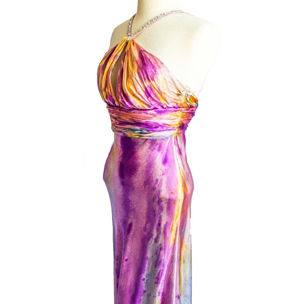 NEW Silk Maxi dress long evening gown pink 0 2 4 6 - Picture 10 of 11